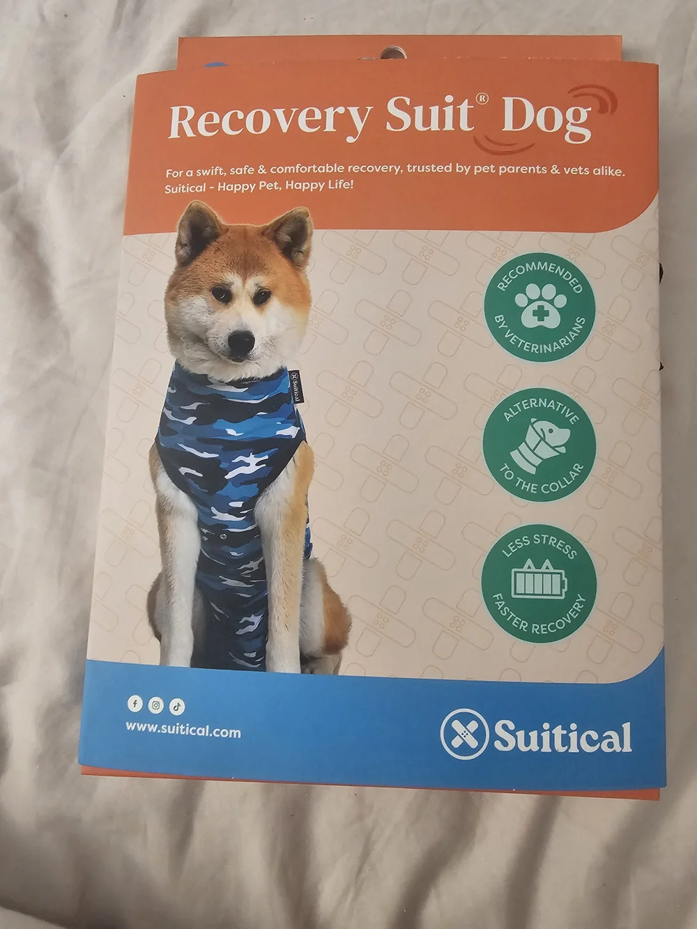 Suitcal Recovery Suit Dog - Blue Camouflage - Like New
